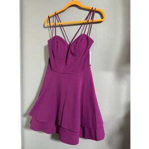 City Studio Strappy Back Layered Skirt & Lace-Up Detail - Size 15/16